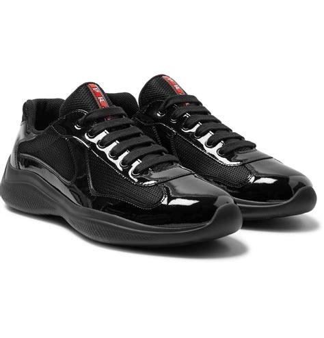 black patent prada sneakers